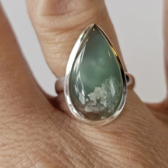 Genuine Aqua Crysoprase Ring in Sterling Silver Size 7! NEW - Picture 5 of 6